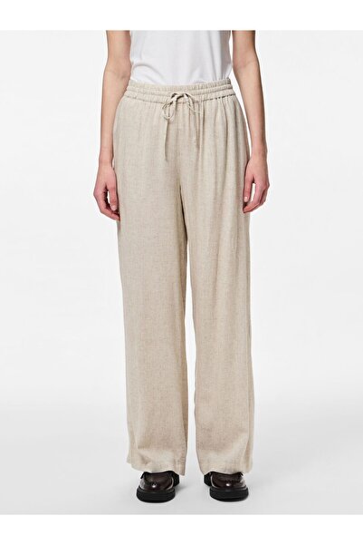 PIECES Παντελόνι με φαρδιά μπατζάκια PCPIA LEINENMIX
