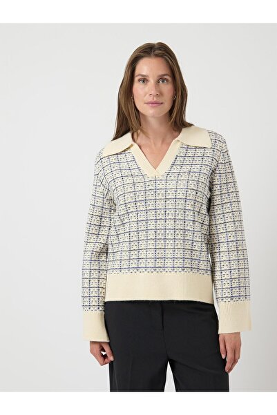 YAS Strickpullover YASLIVIA V-AUSSCHNITT