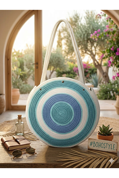 Ezo Beach Handmade Kadın Omuz Çantası, Tasarım Plaj Çantası, Hediyelik Handma...