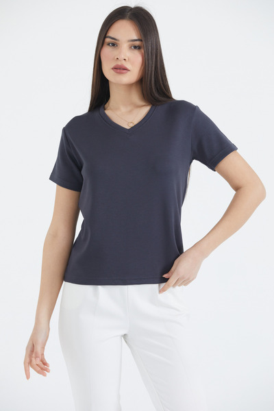 THIFF GYMWEAR Women's Modal Fabric V-Neck Short Sleeve Basic T-Shirt