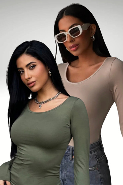 Bipantolon Women's Cream Khaki Princess Collar