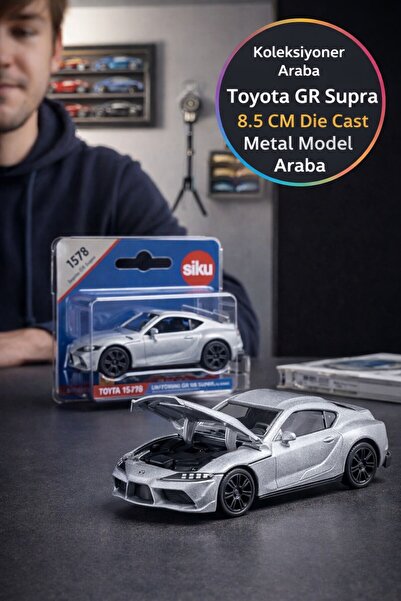 TOYFEST Siku Toyota GR Supra Metal Oyuncak Araba 1578 Açılır Kaput Detaylı Sp...