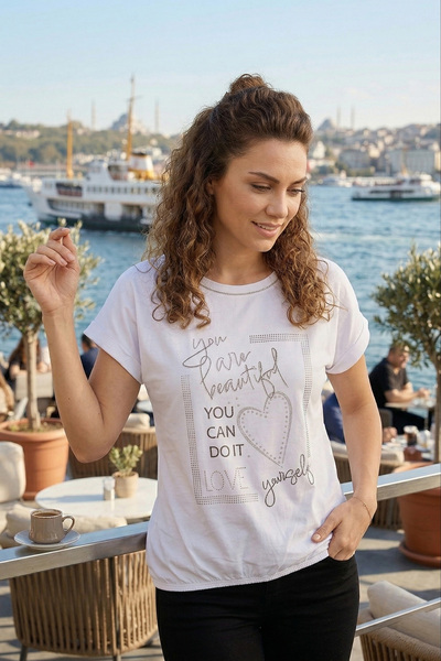 YXL COLLECTION Γυναικεία μπλούζα μεγάλου μεγέθους Lycra με λαιμόκοψη ποδηλάτο...