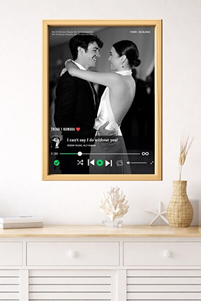 Dekor Kişiye Özel Şarkı Albüm Kapağı Temalı Fotoğraflı Tablo - Çerçeve Görünü...