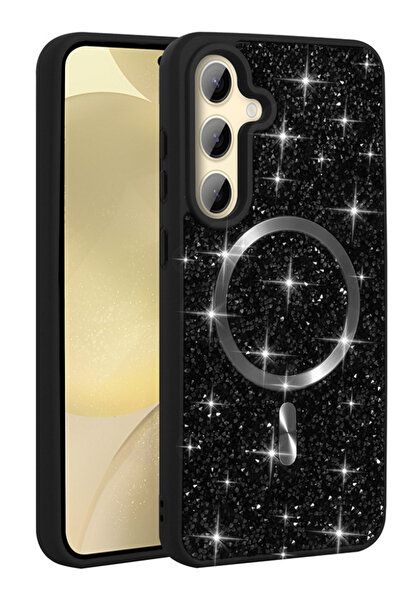 Rivor Galaxy S25 FE Uyumlu Kılıf Kamera Çıkıntılı Pırlanta Tasarımlı Magsafe ...