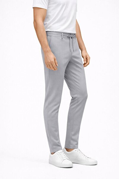 YAZI Men's Slim Fit Casual Jogger Pants with Tie-Waist and Side Pockets