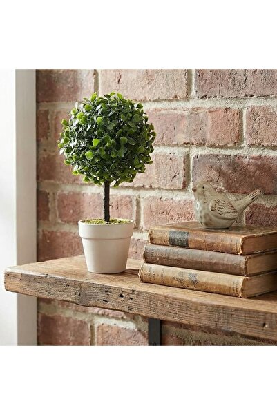 Koopman Plantă artificială de chiparos 28 cm, în ghiveci alb, design modern p...