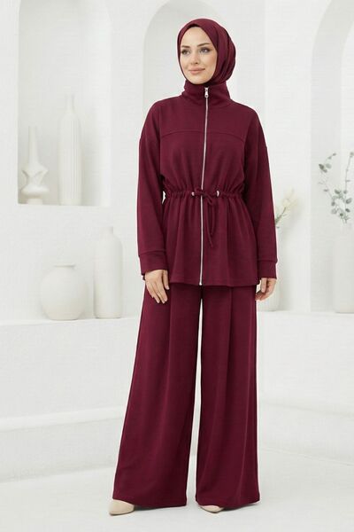Butik Oversize Fermuarlı Tesettür İkili Takım