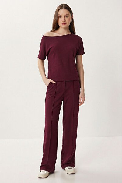 Lovelyİstanbul Açık Omuzlu Modal Alt-Üst Takım LBY0050 MÜRDÜM