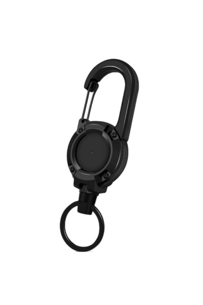 Hipolar Suport retractabil pentru chei, tip carabină, breloc tactic pentru ac...