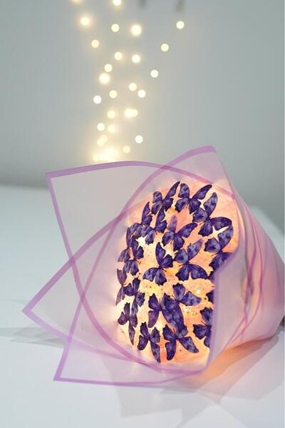 çiçek dükkanım ledli kelebek buketi sevgililer günü/ anneler günü / öğretmenl...