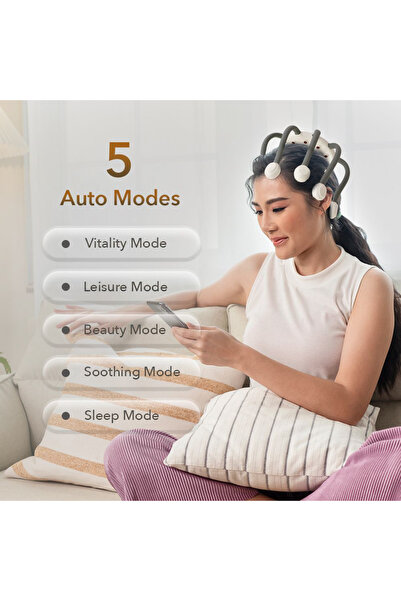 Zero Healthcare Octogusto Electric Head Massager with 5 Modes for Stress Relief and Better Sleep