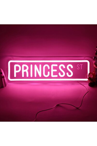 Slasa Princess Neon Sign 15x38 cm Pink LED with 6mm Acrylic Base Kids Room Decor