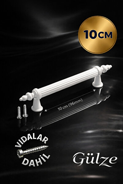 GÜLZE (10 CM) BEYAZ RENK VEZİR Model Mobilya Kulpları Dolap,çekmece,komodin,m...