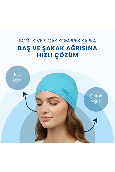 iCool Head Mıgren Ve Bas agrisi Giderici Başlık Soğuk Ve Sıcak Kompres Şapka,...