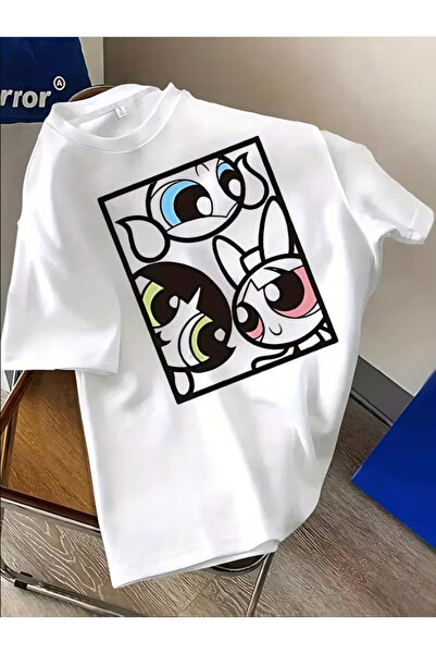 LİNA06 Short-Sleeve T-Shirt Featuring Cartoon Character Designs, Made from 10...