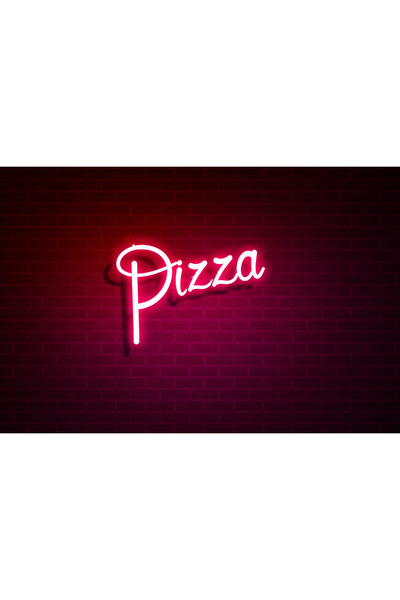 Slasa Pizza Shop Neon Sign 30x50 cm Pink LED with 6mm Acrylic Base