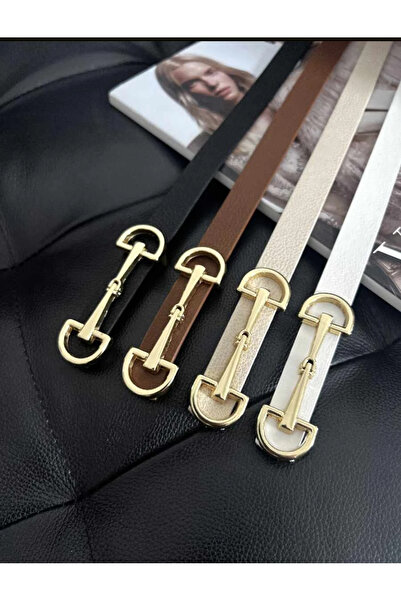 1way Luxurious Leather Belt with Elegant Gold Buckle