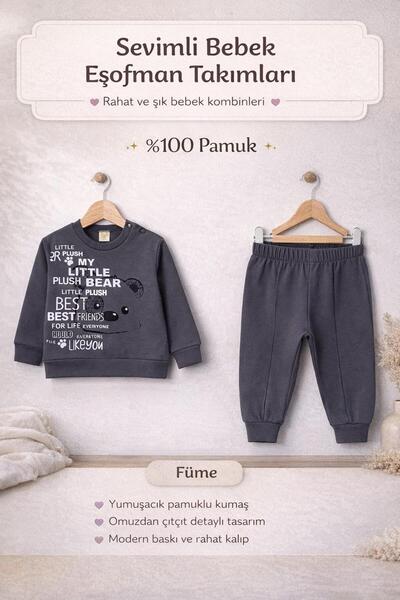 Air ayıcık baskılı pantalonu çimalı bebek takım