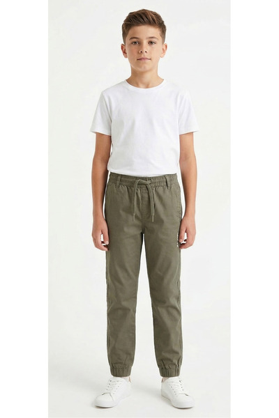 ruff Boys Olive Joggers – Soft Cotton Drawstring Casual Pants