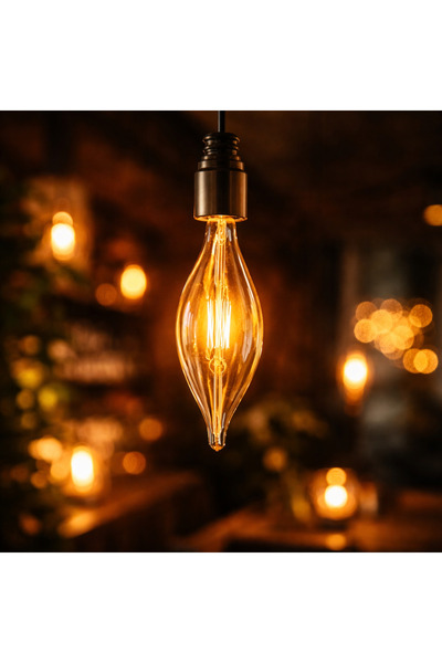 K2 GLOBAL Filament Rustik Ampul 4W E14 423 Lümen 2700K Gün Işığı Mum Tip Deko...