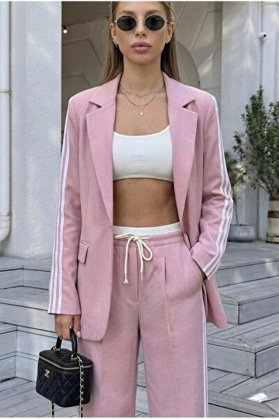 ANATOLIATEKSTILE Elegant casual women's suit 2-piece set jacket + wide pants ...