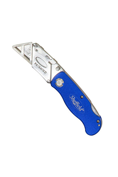 Sheffield Texture Grip Handle Folding Lock Back Utility Knife