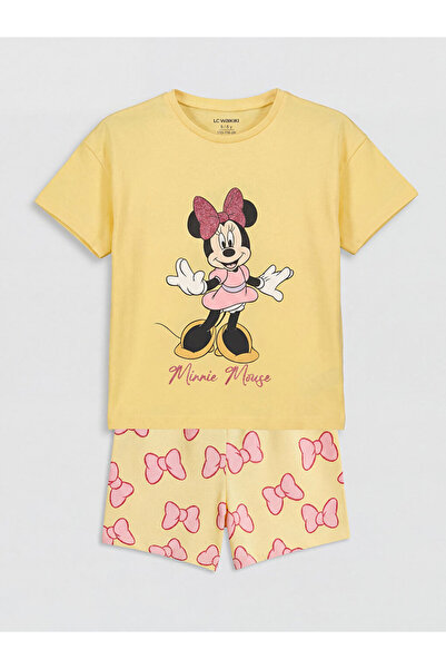 LC Waikiki Žuta majica i šorti za devojčice sa printom Minnie Mouse od GULIS ...