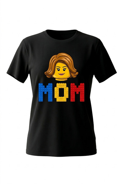 Printiva Zenrova Unisex Oversize BRİCK MOM Βαμβακερό T-SHIRT με στάμπα και κο...