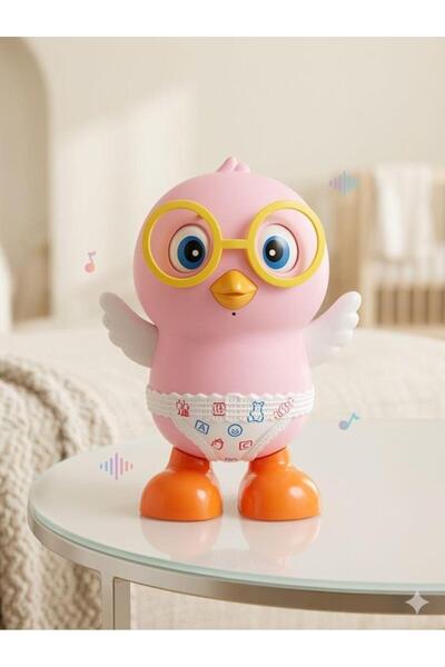 Tıfıl Toys Pilli Işıklı Müzikli Dans Eden Pembe Civciv - İnteraktif Bebek Oyu...