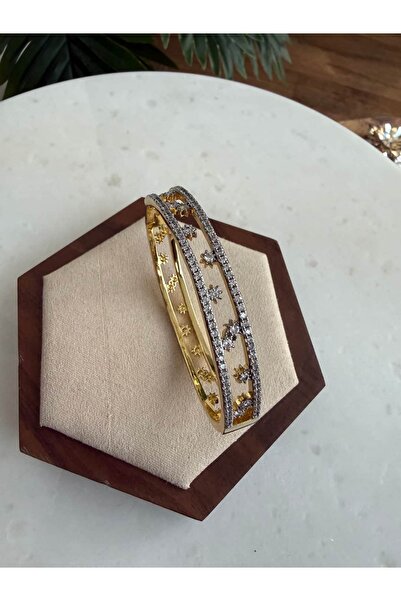 My Joyas Design 14K Altın Kaplama Üstü Mini Yıldızlı Bilezik