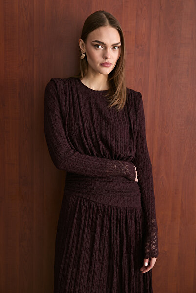 Melike Tatar Corsage Detailed Lace Dress 32-2758