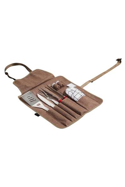 AL SANIDI 7Pcs Barbecue Tool Set, Bbq Utensil Set, Shish Kabob, Size50*16*6Cm