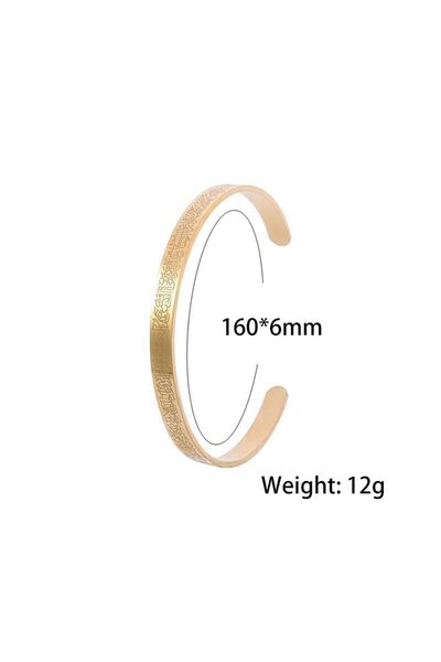 Generic C-Shape Open Stainless Steel Bracelet - Arabian Style Non-Tarnish Mat...