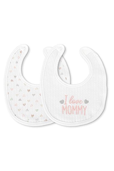 LORELLİ Σετ 2 βαμβακερών σαλιάρων, με βέλκρο, για νεογέννητα 0+ μηνών, ροζ