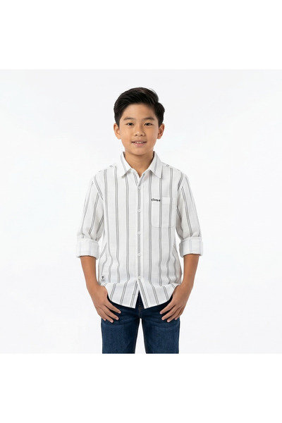 ruff Boys Long Sleeve Striped Shirt – Soft Cotton Casual Wear