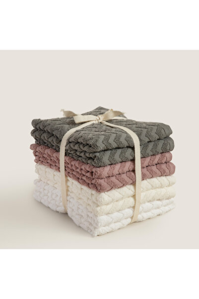 Chakra Zigzag 100% Cotton 8-Piece Face Towel Set 50X80 cm