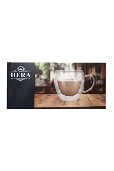 HERA Set of 2 heat-resistant glass mugs, double-walled, 250 ml, 210250