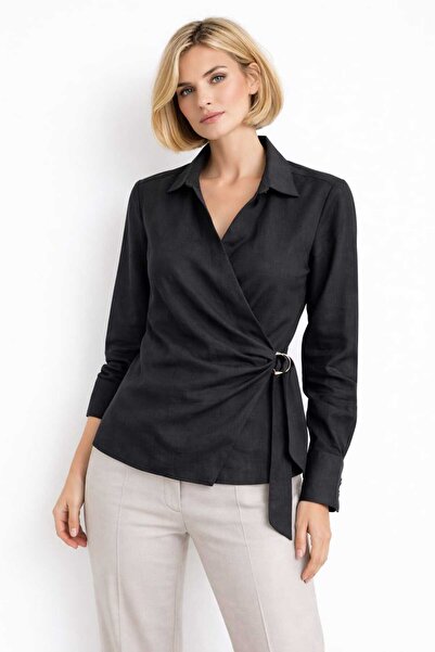 EGZOTİK ASORTİK Bluză cu legături, cu închidere dublă și cataramă aurie