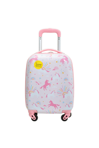 bon voyage Telescopic Handle Unicorn Printed Kids Luggage 45cm