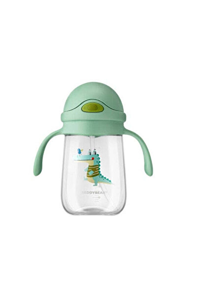 Beddybear Termos pentru copii cu mânere și pai, Crocodil, 300 ml, Verde