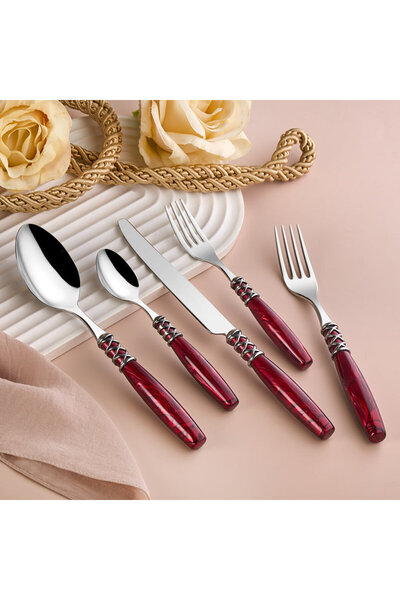 Pink&More Silver Fortuna Fork Spoon Knife Set