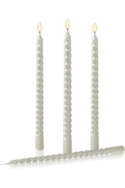 Arabest مجموعة من 4 شموع مخروطية الشكل، طول 10 بوصات، شموع عشاء غير معطرة، بي...