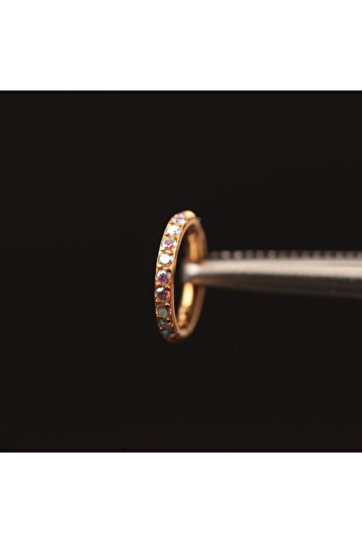 Rupen Kraft %100 Cerrahi Çelik Zirkon Cancanlı Su Taşı 6mm x 1.2mm Altın Kili...