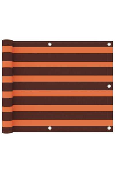 vidaxl Paravan de balcon portocaliu/maro 75 x 500 cm țesătură oxford