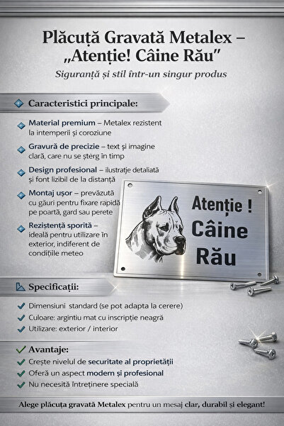 MC&A Amenajari Placuta atentionare "Caine rau!"