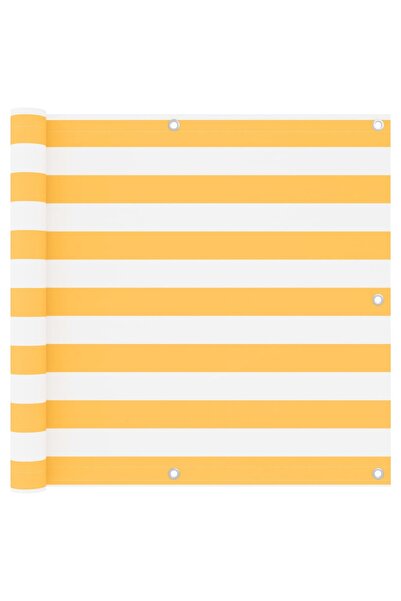 vidaxl Paravan de balcon, alb și galben, 90 x 300 cm, țesătură oxford