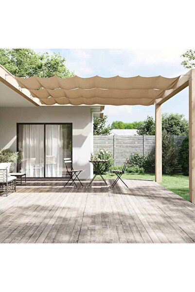 vidaxl Vertical awning, taupe grey, 140x800 cm, oxford fabric