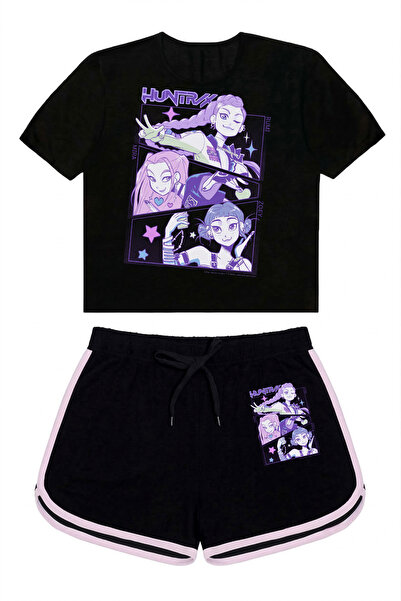 FEEL STYLE Set de vară pentru copii HunterX KPOP cu imprimeu - pantaloni scur...