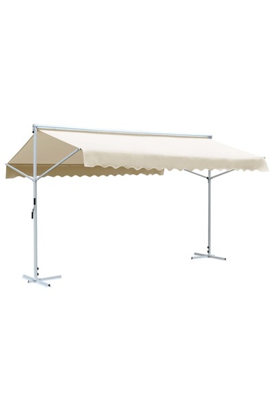 vidaxl Copertină cu structură independentă, crem, 500 x 300 cm